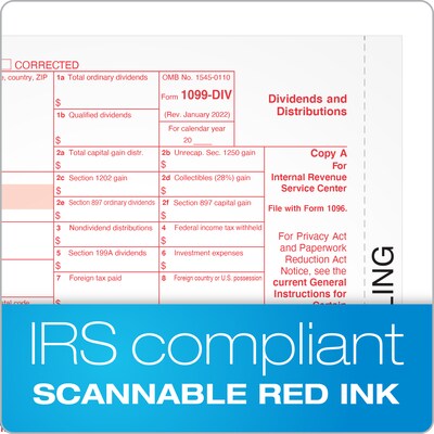 Adams 2023 1099-DIV Tax Forms, 5-Part, 10/Pack (STAX5DV-23)