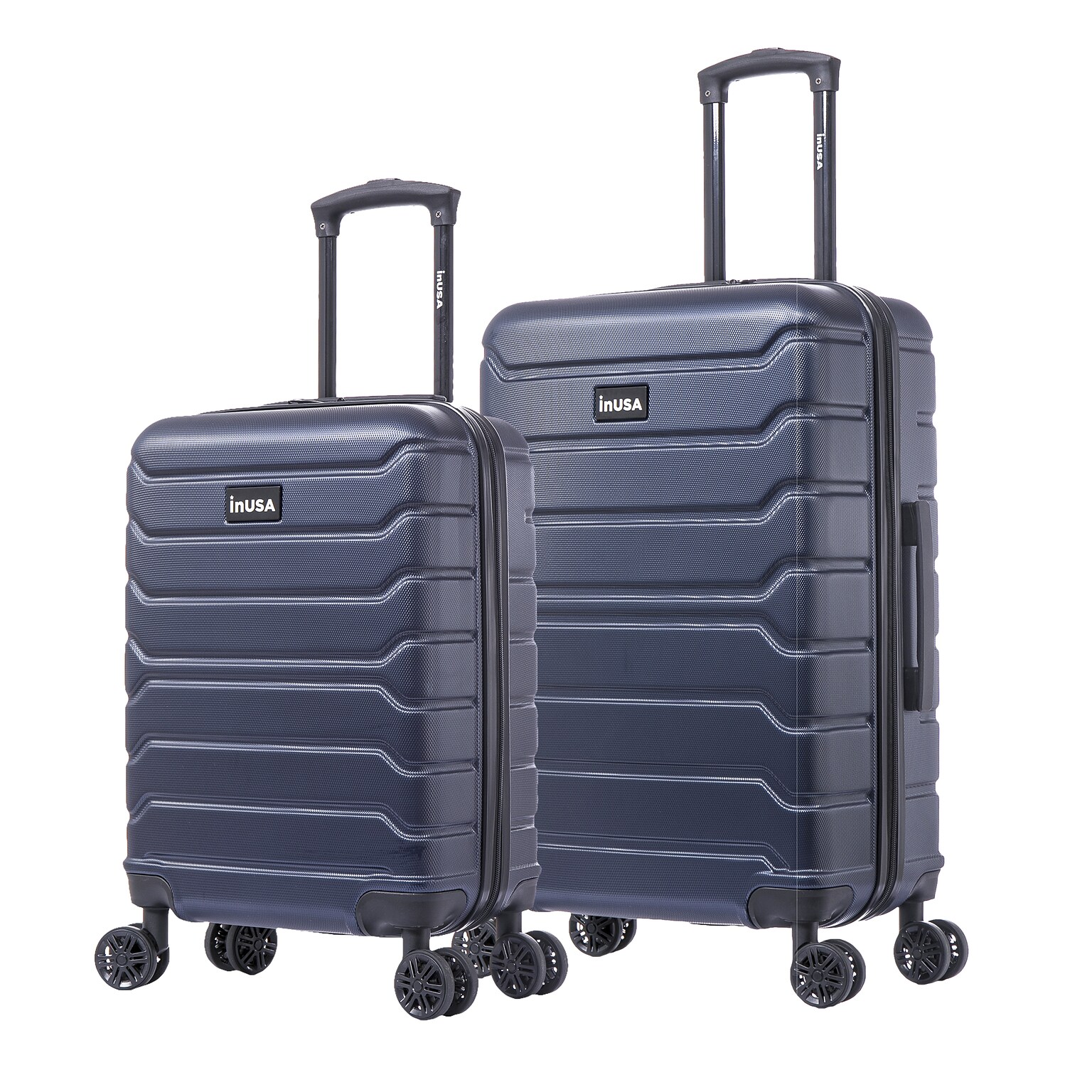 InUSA Trend 2-Piece Hardside Spinner Luggage Set, TSA Checkpoint Friendly, Blue (IUTRE0SM-BLU)