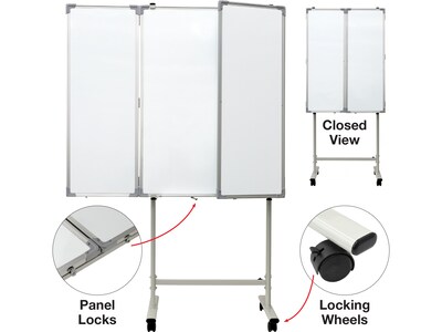 Excello Global Products Magnetic Mobile Folding Dry-Erase Whiteboard, 40" x 30" (EGP-HD-0482-RW)