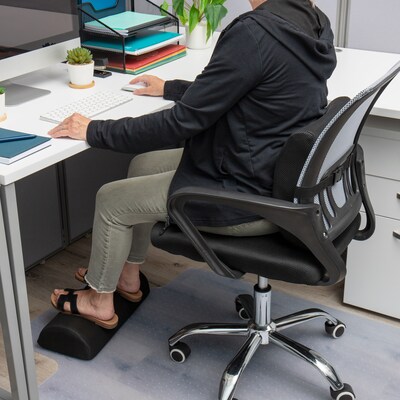 Mind Reader Memory Foam Ergonomic Back and Footrest, Black (BKFTFOAM-BLK)