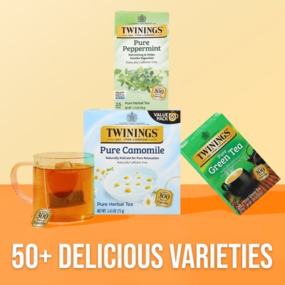 Twinings Pure Peppermint Herbal Tea Bags, 25/Box (TNA51724)