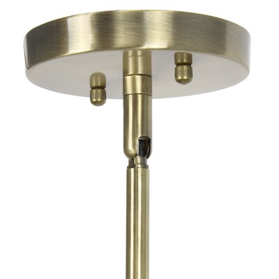 Lalia Home 1-Light 9.25" Farmhouse Hanging Cylindrical Clear Glass LED Pendant Fixture, Antique Brass (LHP-3002-AB)