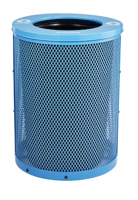 Alpine Industries 4460 Steel Mesh Outdoor Recycling Bin, 36 Gallon, Blue (ALP4460-01-C)