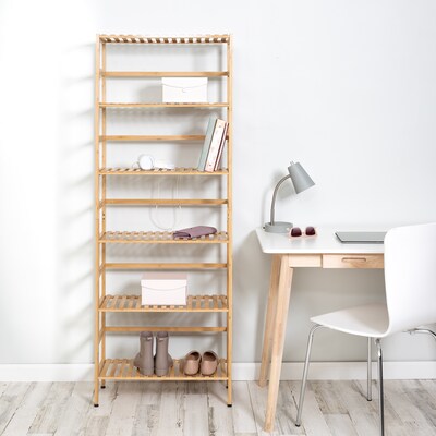 Honey-Can-Do 6-Tier Bamboo Shelf, 64 x 23.6 x 10, Natural (SHF-09979)