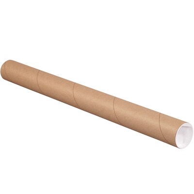2 x 25 - Quill Brand® Kraft Mailing Tube with Caps, 50/Case