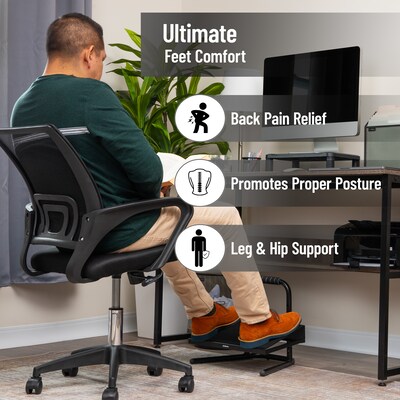 Mind Reader Tilt Adjustable Foot Rest Under Desk, Black (FTHEIGHT-BLK)