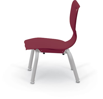MooreCo 10" Hierarchy Student Chair with 4 Legs, Maroon/Platinum Base (703673561693)
