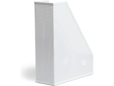 U Brands The Perforated Collection Metal Magazine File Holder, White (5716U01-06)