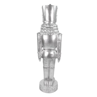 Fraser Hill Farm 4' Nutcracker Soldier, Silver (FFRS048-1SOL-SIL)