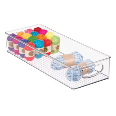 iDESIGN Large Stackable Plastic Storage Bin with Handles, Clear (64430)