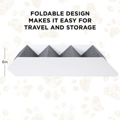 Arf Pets Foldable Wood Dog & Cat Stairs, 4 Levels Height Adjustment, White (APSTPSWH)