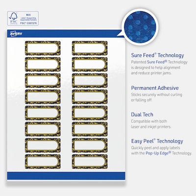 Avery Rectangle Laser/Inkjet Multipurpose Labels, 1" x 2-5/8", White, 160/Pack (19479370832)