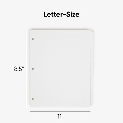 Smead Blank Dividers, 5-Tab, White, 20 Sets/Box (89415)