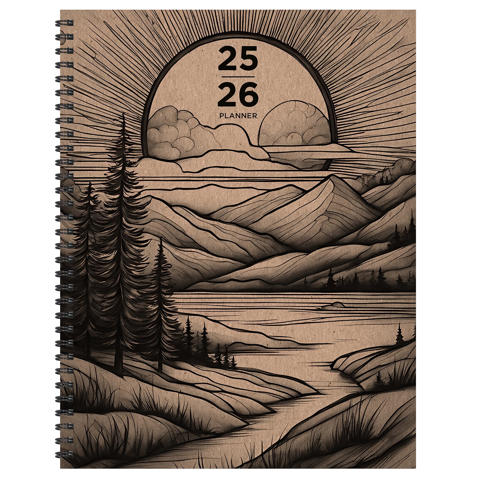 2025-2026 TF Publishing Into the Wild 9 x 11 Academic Year Weekly & Monthly Planner, Paperboard Cover (AY26-9702)