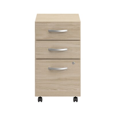 Bush Business Furniture Arrive 3 Drawer Mobile File Cabinet - Assembled, Natural Elm (ARF116NE-Z)
