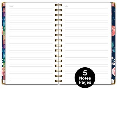 2027 Excello Brands 6" x 8" Weekly & Monthly Standard Planner, Paperboard Cover, Navy Floral (FSHN-CY27-58-84)