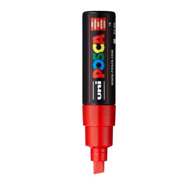 POSCA PC-8K Water Based Paint Marker, Broad Chisel Tip, Red, 2/Pack (UBCPC8KRED-2)