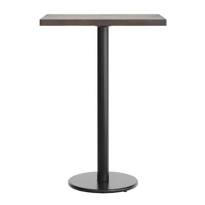 Flash Furniture Bennett Wooden Commercial Indoor Table, 30" x 24", Dark Brown Top/Black Base (GSF2430DBTR18B)