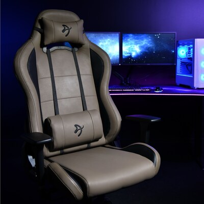 Arozzi Torretta SoftPU Faux Leather Ergonomic Racing Gaming Chair, Brown (TORRETTA-SPU-BWN)