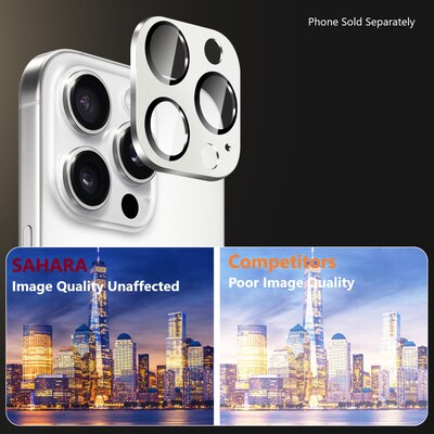 SaharaCase Ultra-Strong Camera Lens Protector for Apple iPhone 16 Pro and 16 Pro Max, White Titanium, 2/Pack (ZD00162)
