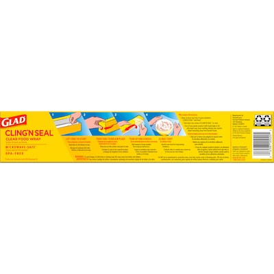 Glad Cling'N Seal Plastic Food Wrap, 200 Sq. Ft. Roll (00020)