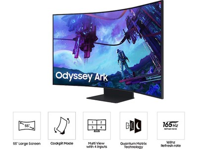 Samsung Odyssey Ark 2nd Gen. 55" Curved 4K Ultra HD 165Hz QLED Gaming Monitor, Black (LS55CG970NNXGO)