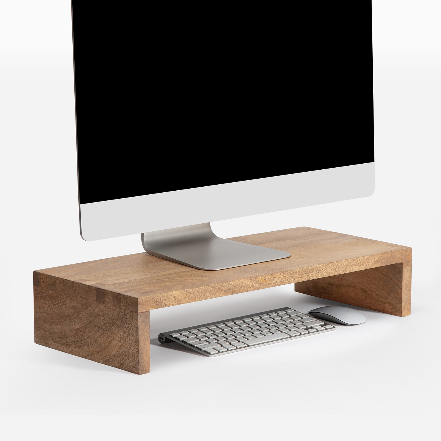 Anji Mountain Mango Wood Monitor Stand, Up to 32 Monitor, Natural (MS-FNG-MNG)