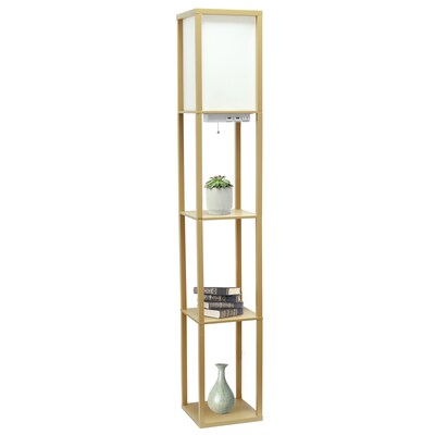 Creekwood Home Classix 62.5" Floor Lamp with Rectangular Shade, Tan (CWF-3009-TN)