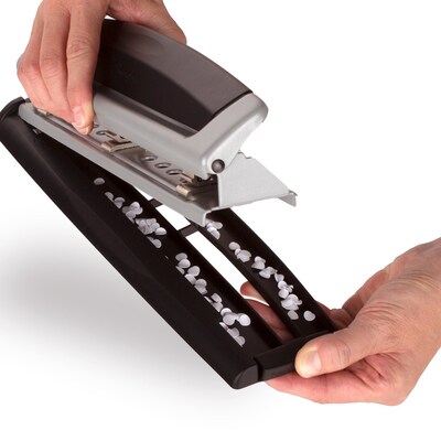 Swingline® Precision Pro® Desktop 2-3-Hole Punch, Adjustable Centers, 10 Sheet Capacity, Black/Silver (A7074037)