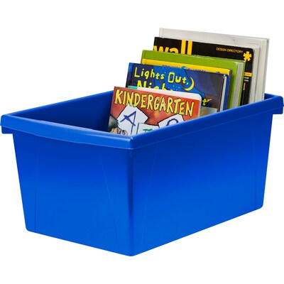 Storex Plastic Medium Classroom Storage Bin, 16.75"x 11.87"x 8.28", Blue, Pack of 2 (STX61482U06C-2)