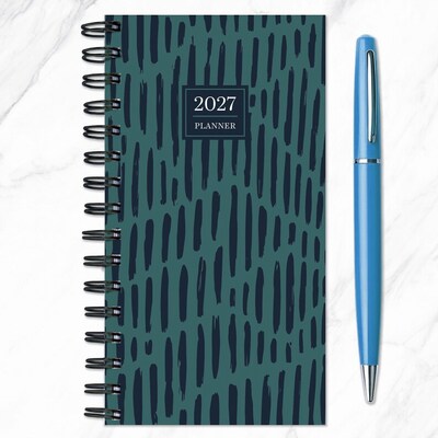 2027 TF Publishing Blue Streak 3.5" x 6.5"  Weekly & Monthly Standard Planner, Paperboard Cover, Multicolored (27-7500)