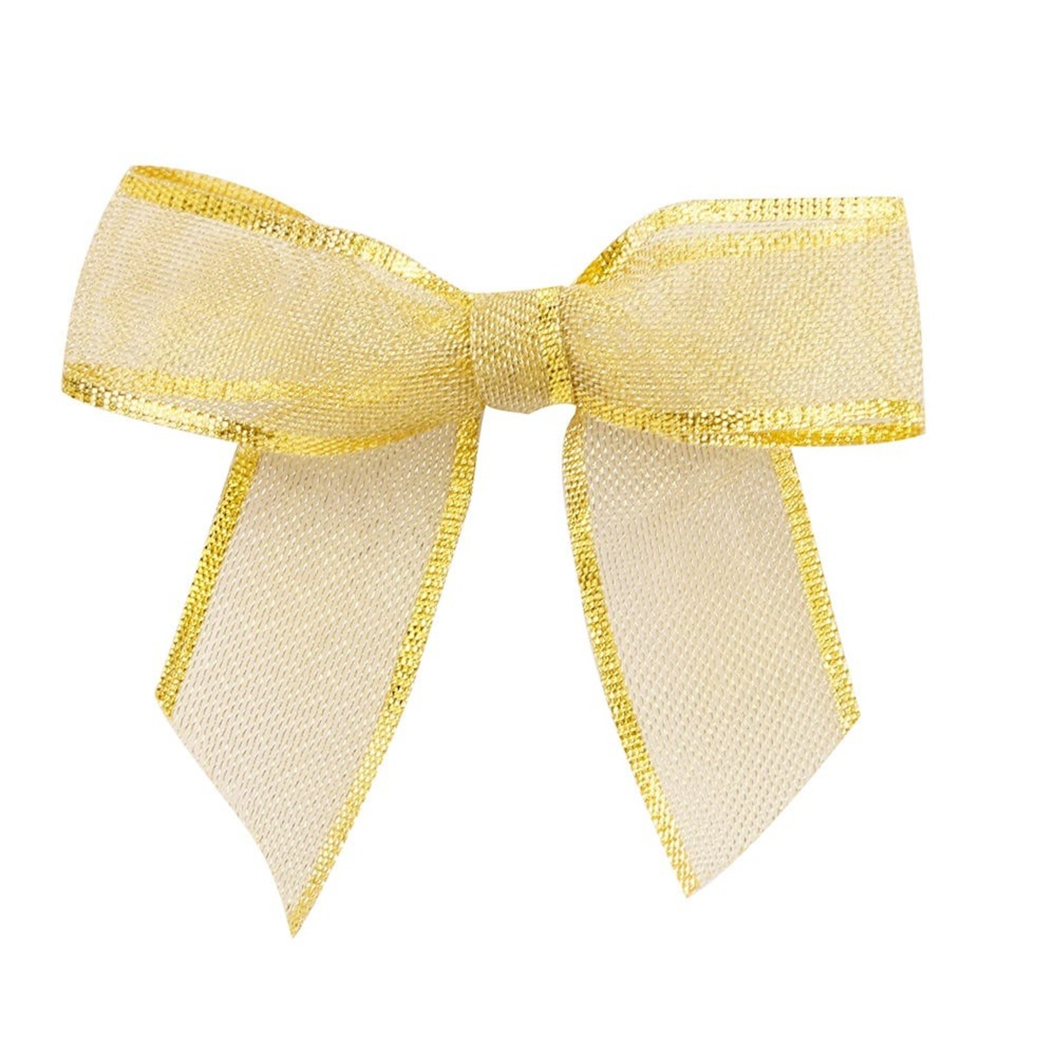JAM Paper Metallic Bows, Gold Mesh, 100/Pack (52640349260)