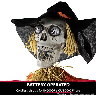 Haunted Hill Farm Life-Size Animatronic Skeleton Scarecrow (HHSCR-1FLSA)