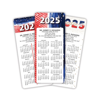 Custom Hanging Calendar Assortment Packs with Magnet Backs, 3.625 x 8.5, 12 Pt. Coated Stock, Thre