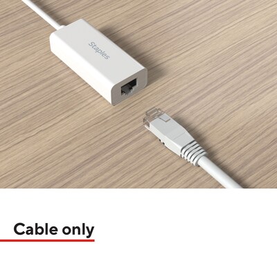 Staples TECH USB-C to Ethernet Adapter, Female to Male, White (ST62369)