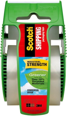 Scotch Greener Commercial Grade Packaging Tape with Dispenser, 1.88 x 19.4 yds., Clear (175G)