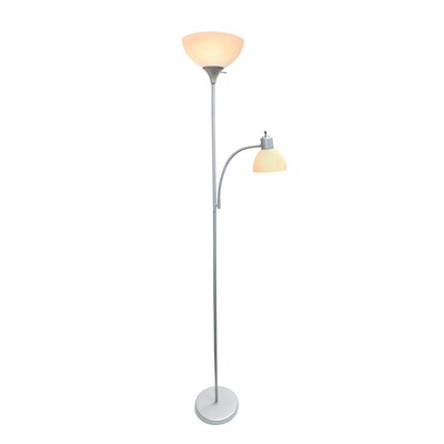 Creekwood Home Essentix 71.5 Floor Lamp with Dome Shade, Silver (CWF-3000-SL-LB)