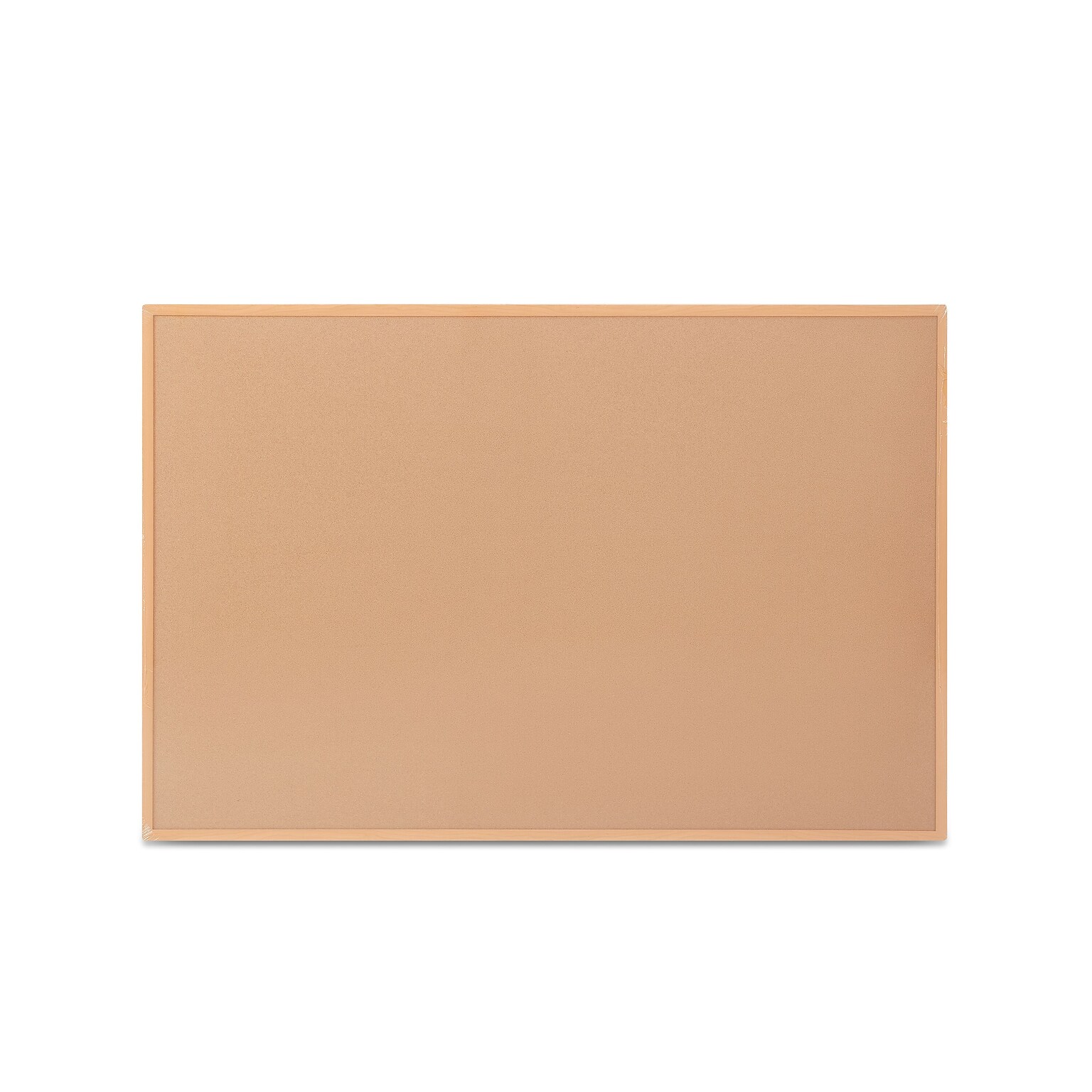 Quill Brand® Standard Durable Cork Bulletin Board, Oak Frame, 6W x 4H (28319-CC)