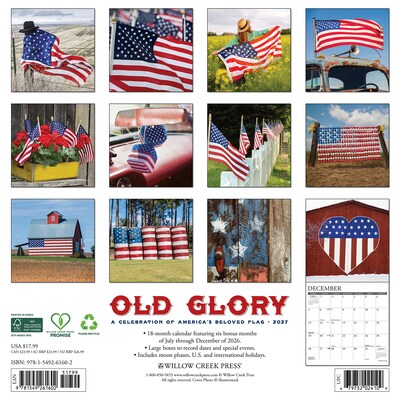 2027 Willow Creek Old Glory  12 x 12 Monthly Wall Calendar (61602)