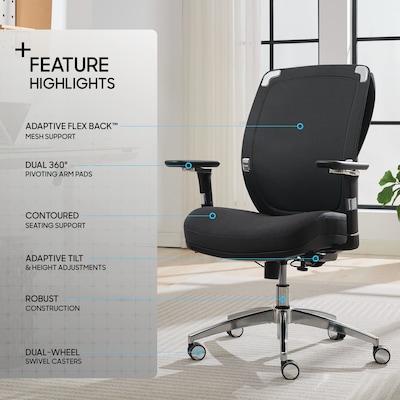 Sharper Image Flex Back Ergonomic Mesh Swivel Task Chair, Dark Gray (60118-DGRY)