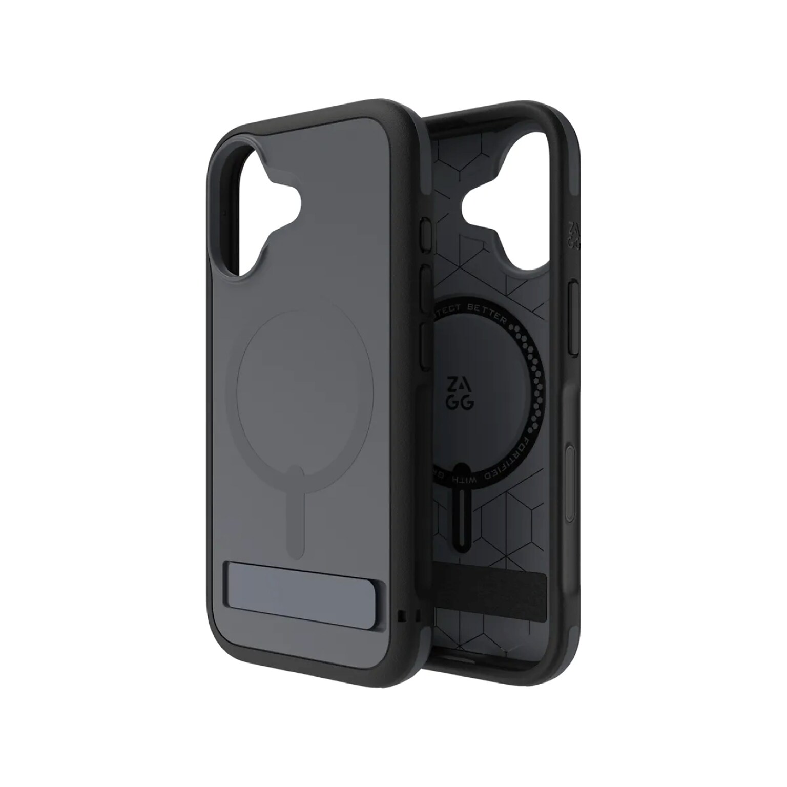 Zagg Sedona Snap with Kickstand MagSafe Phone Case for Apple iPhone 17, Shock Absorbing Bumpers, Grey Charcoal (702319132)