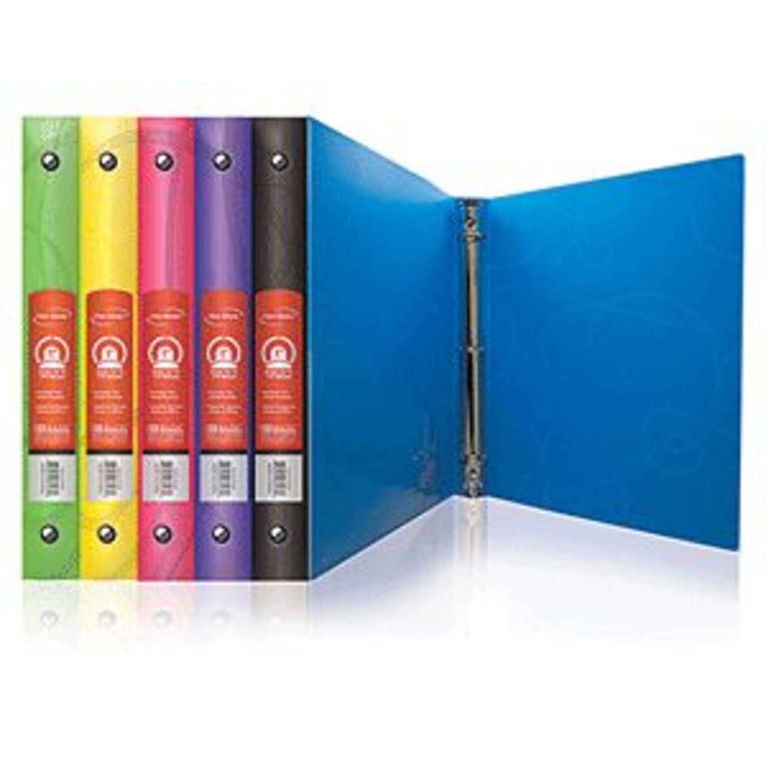 Bazic 1 Swirl Poly 3-Ring Binder W/Pocket, Assorted Colors