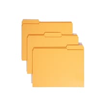 Smead Reinforced File Folder, 3 Tab, Letter Size, Goldenrod, 100/Box (12234)