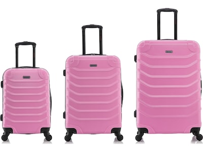 InUSA Endurance Polycarbonate/ABS 3-Piece Luggage Set, Pink (IUENDSML-PNK)