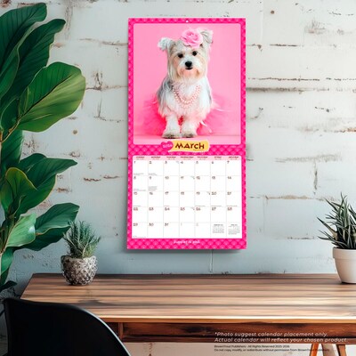 2026 BrownTrout Puppies in Pink 12" x 12" Monthly Wall Calendar (9798330705245)