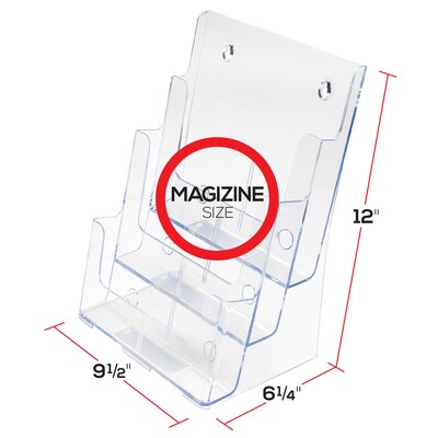 Staples® Acrylic Wall Literature Holders, 8.25" x 11.7", 3-Tier, Multi-Pocket (77301)