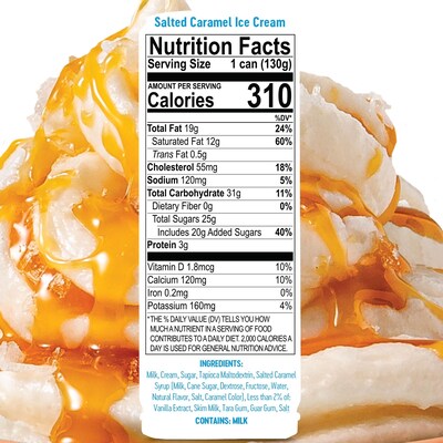ColdSnap Premium Salted Caramel Ice Cream Mix, Single Serve Pods, 12 Pods/Pack, COLDSNAP MACHINE REQUIRED (600040)