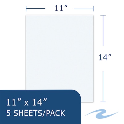 Roaring Spring Paper Products White Posterboard, 11" x 14", 5 Sheets/Pack, 24 Packs/Case (48003CS)