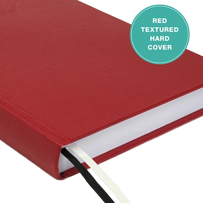 2027 Excello Brands Daily Diary Journal 8" x 12" Daily Planner, Paperboard Cover, Red (NRY27-CD68-RD)