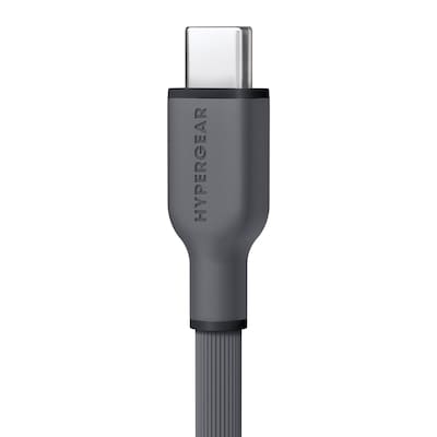 HyperGear Flexi Pro USB-C to Lightning Soft-Touch Silicone Fast Charge and Sync Cable, 10 ft., Gray (16009)